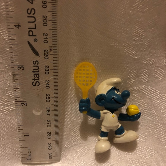 The Smurfs Tennis Serve Smurf Sports 20093 Rare Vintage Display Figure 1977 - Picture 4 of 6